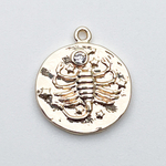 Подвеска Знак Зодиака Скорпион, цвет золото, фианит, размер 16*14 мм, цена за 1 шт