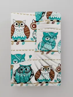 Постельное белье Полисатин Мечта "Owl" 2-спальное  Наволочка 50х70 см 2 шт Простынь на резинке 160x200 см Пододеяльник 175x215 см