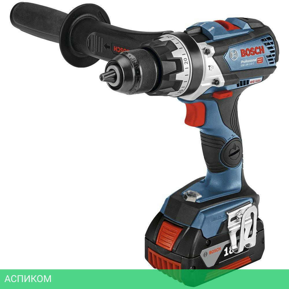 Дрель-шуруповерт Bosch GSR 18V-110 C Professional с 2-мя АКБ, кейс (06019G010C)