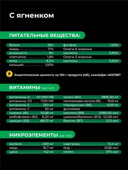 Корм для котят Бенгальская, с ягненком, 2 кг