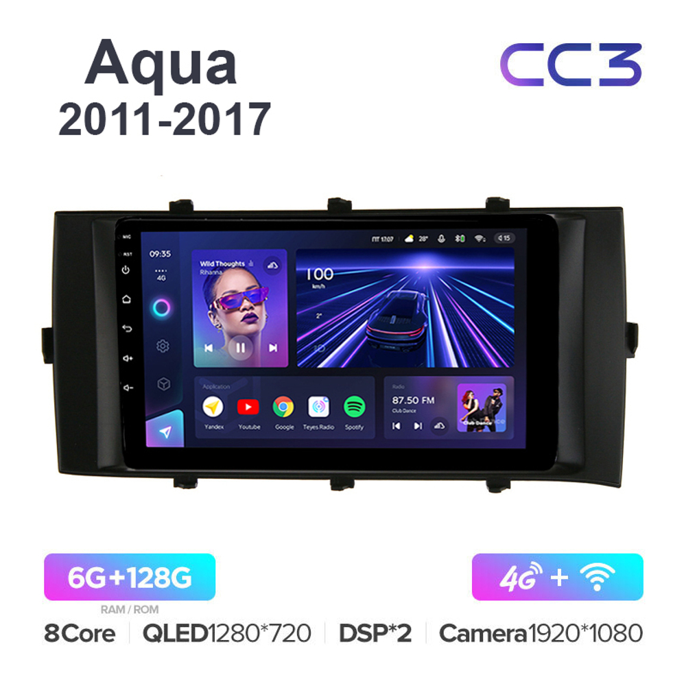 Teyes CC3 9"для Toyota Aqua 2011-2017 (прав)