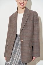 ПИДЖАК В КЛЕТКУ СЕРО-БЕЖЕВЫЙ|ОРАНЖЕВЫЙ