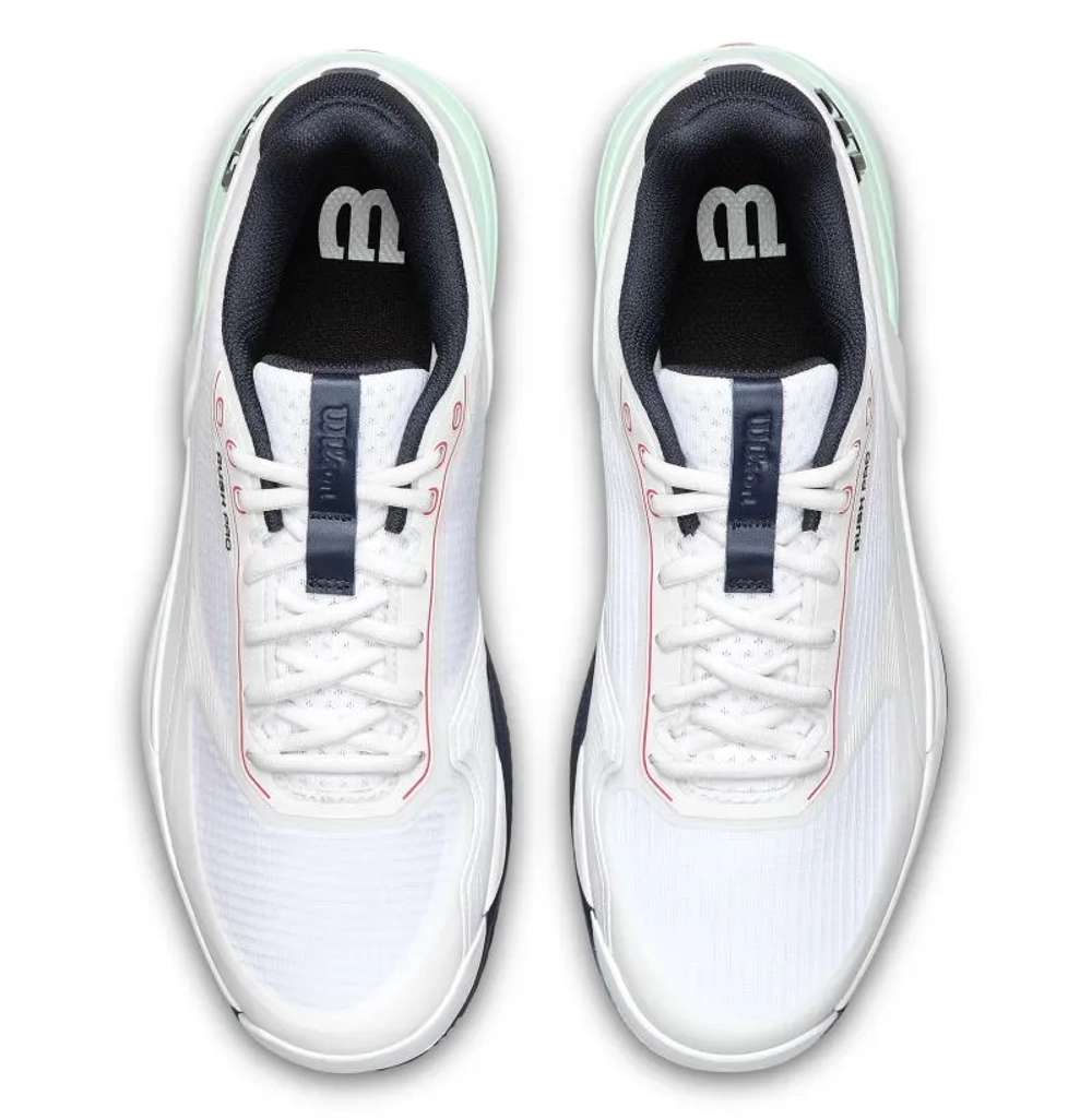 Мужские кроссовки теннисные Wilson Rush Pro 5 Clay - white/bay/fiery cor