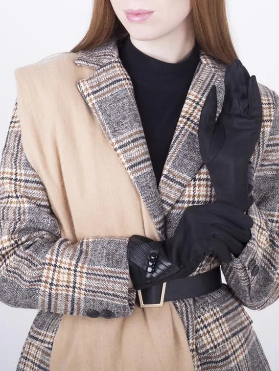 Перчатки женские, безразмерные, с утеплителем, цвет чёрный