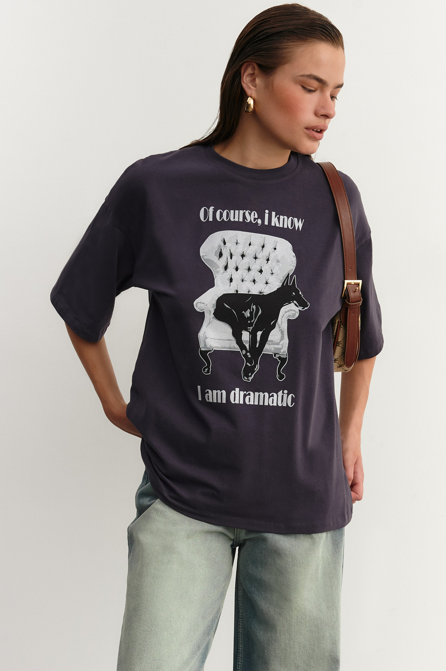 Футболка с принтом "Dramatic Dog"