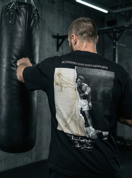 Футболка оверсайз хлопковая черная Legenda Витрувианский человек