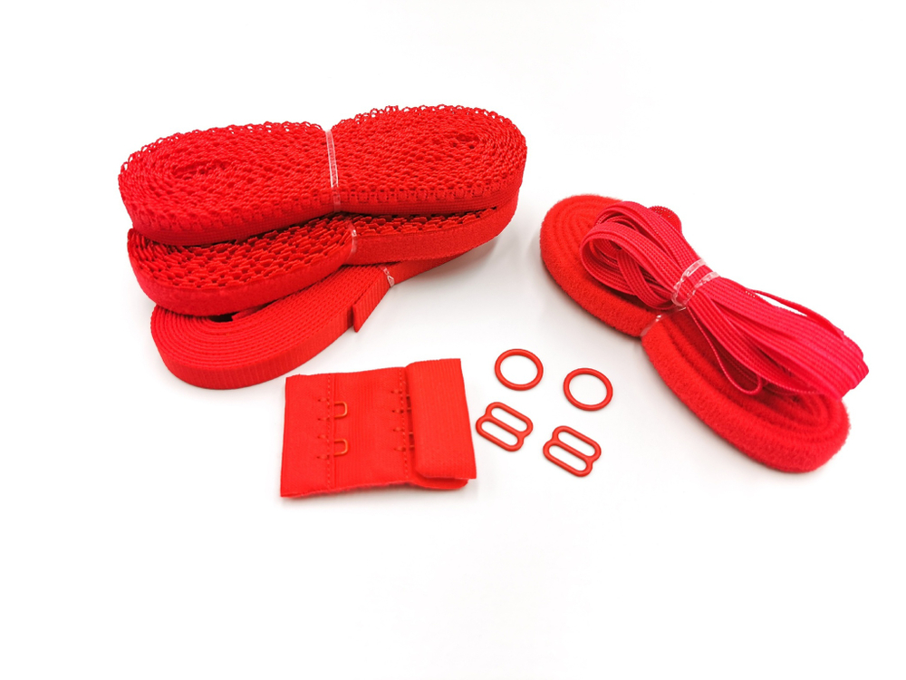 Набор резинок и фурнитуры №9, красный