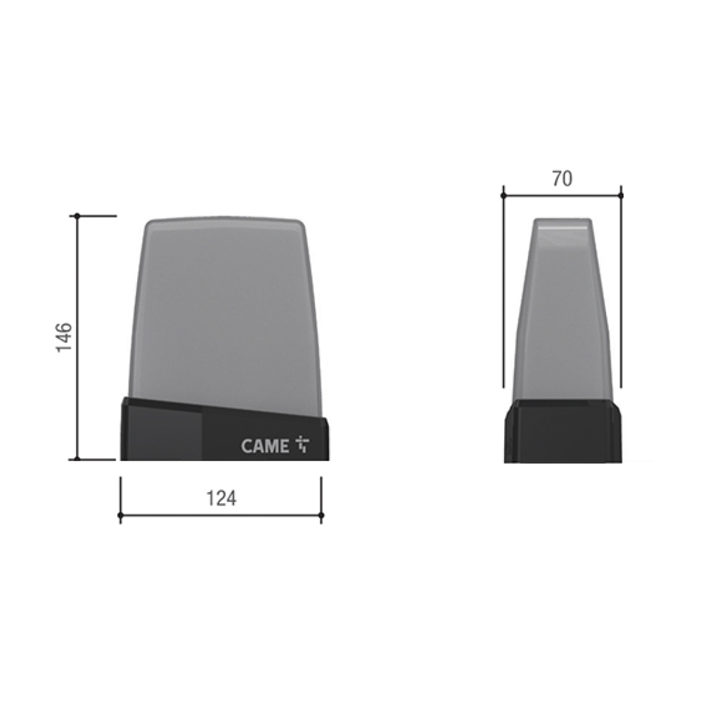 Cигнальная лампа с желтым плафоном KRX1FXSY размеры