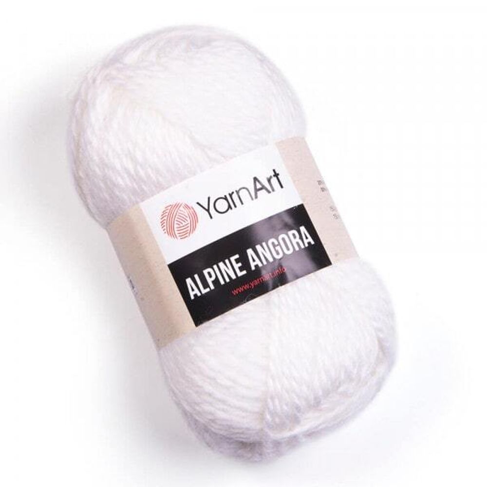 YarnArt Alpine Angora, белый 330. Пряжа Ярнарт Альпина Ангора