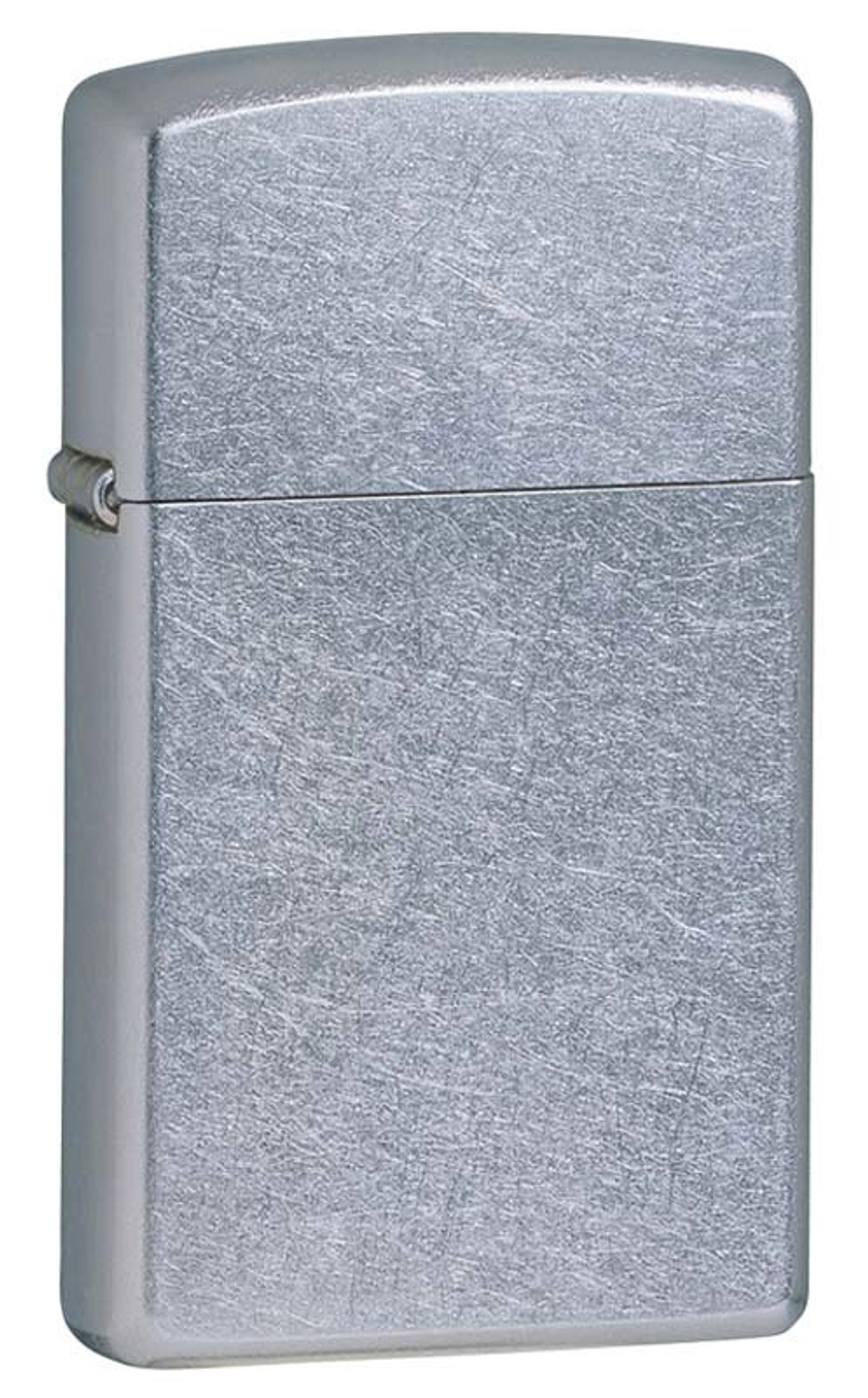 Легендарная классическая американская бензиновая узкая зажигалка ZIPPO с покрытием Street Chrome™ серебристая матовая из латуни и стали ZP-1607