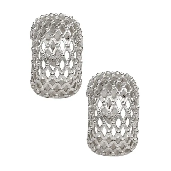 Серьги Сетка из серебра 925 пробы, вид 4
