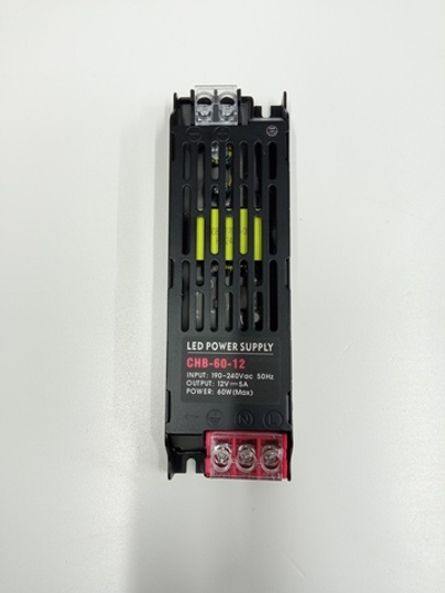 Блок питания 60Вт, 12В, 5А, IP20 черный