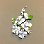 Цветочная ветка из сах.мастики,большая "Яблоневый цветок белы"