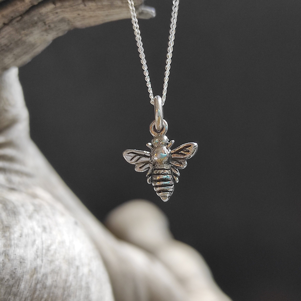 Подвеска  ПЧЕЛА с цепочкой, серебро