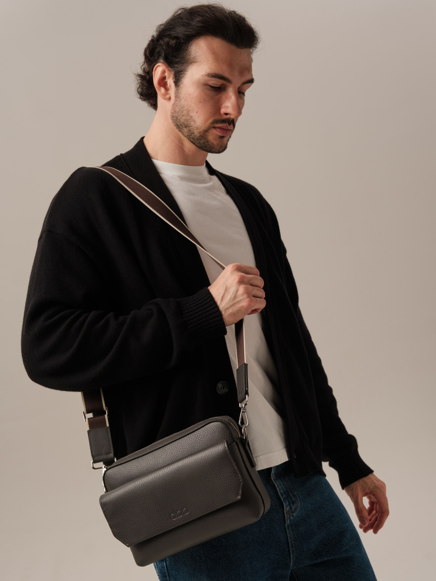 Мужская кожаная сумка Bora DBR 7113 темный лес