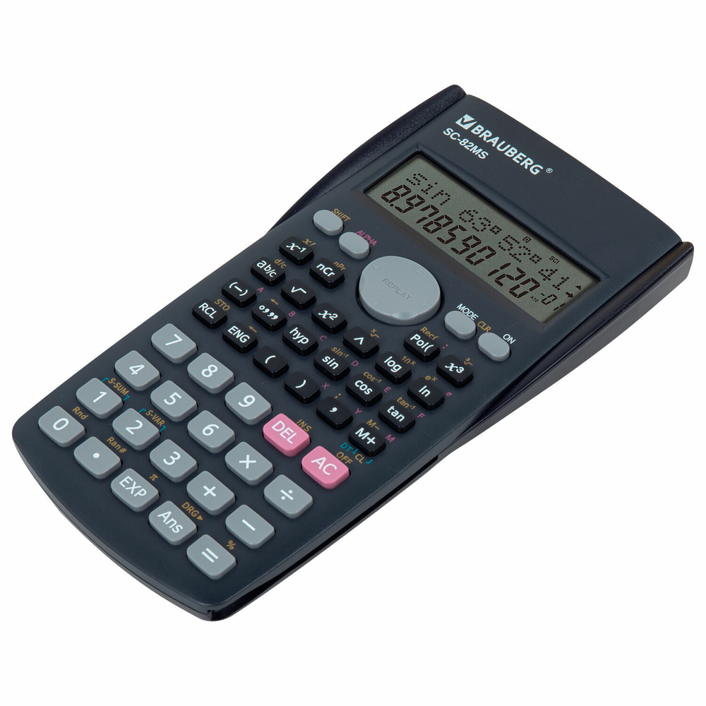 Калькулятор инженерный BRAUBERG SC-82MS (158х85 мм) 240 функций 10+2 разрядов темно-синий (2 штуки в упаковке)