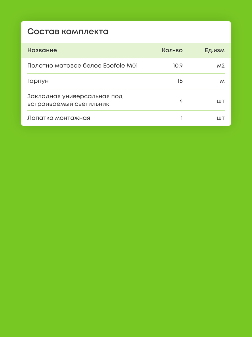 Матовый натяжной потолок 10.9 м2