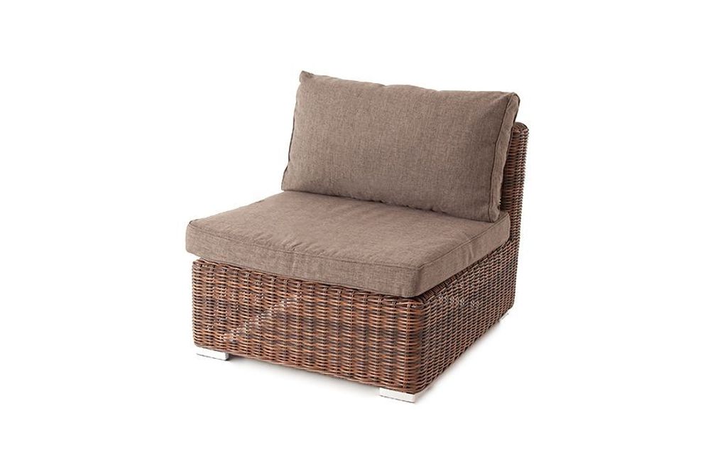 "Лунго" трансформирующийся диван из искусственного ротанга, цвет коричневый