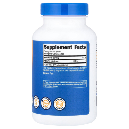 Nutricost, мембрана яичной скорлупы, 500 мг, 120 капсул