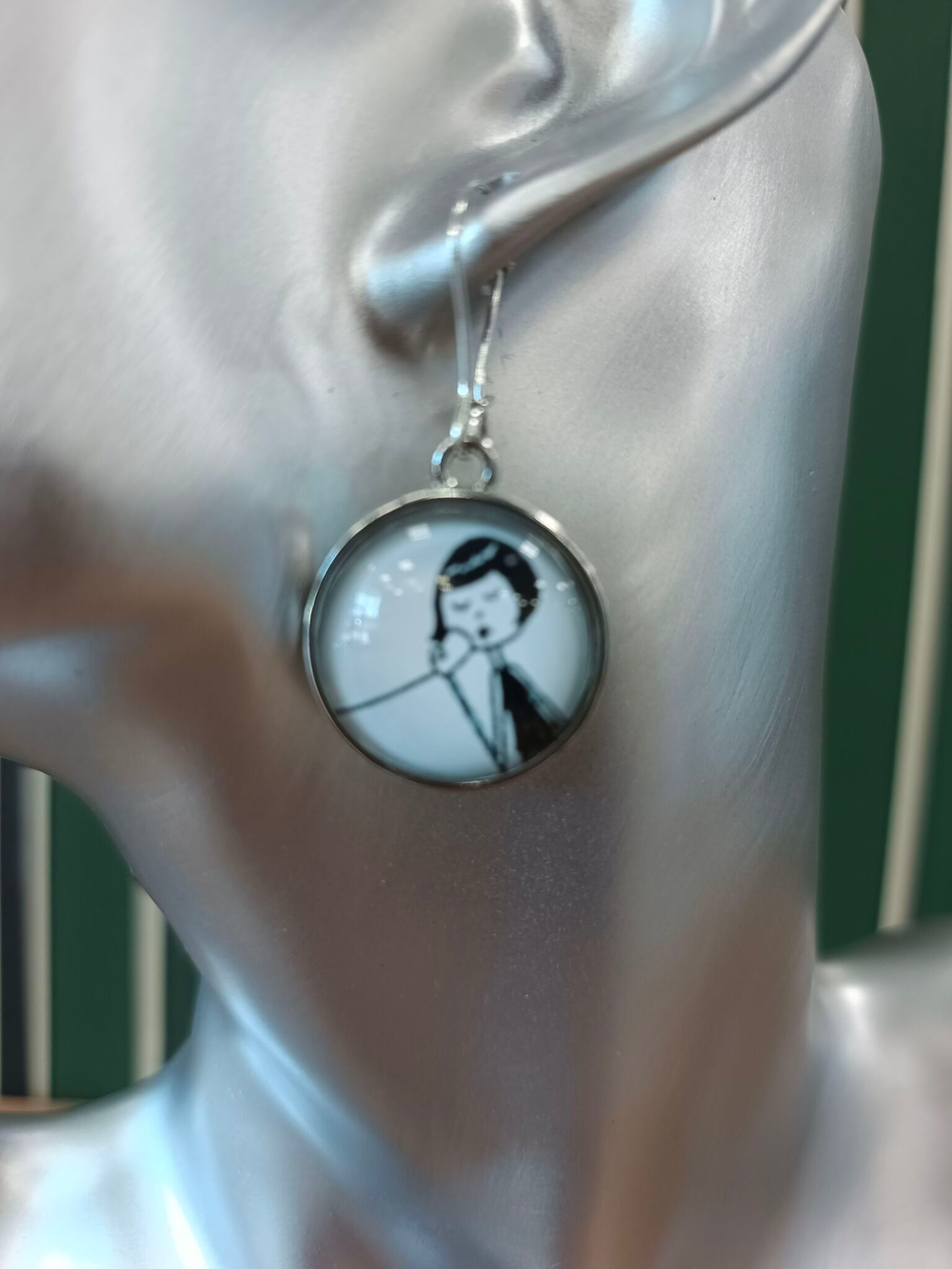 Серьги с кабошонами. Ручной работы.