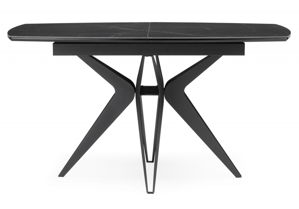 Керамический стол Woodville Риполь 140(180)х80 черный мрамор shakespeare black, черный, ножки черные
