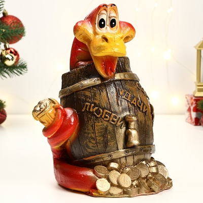 Копилка "Змея Удав в бочке" 18х23х20см 10699349