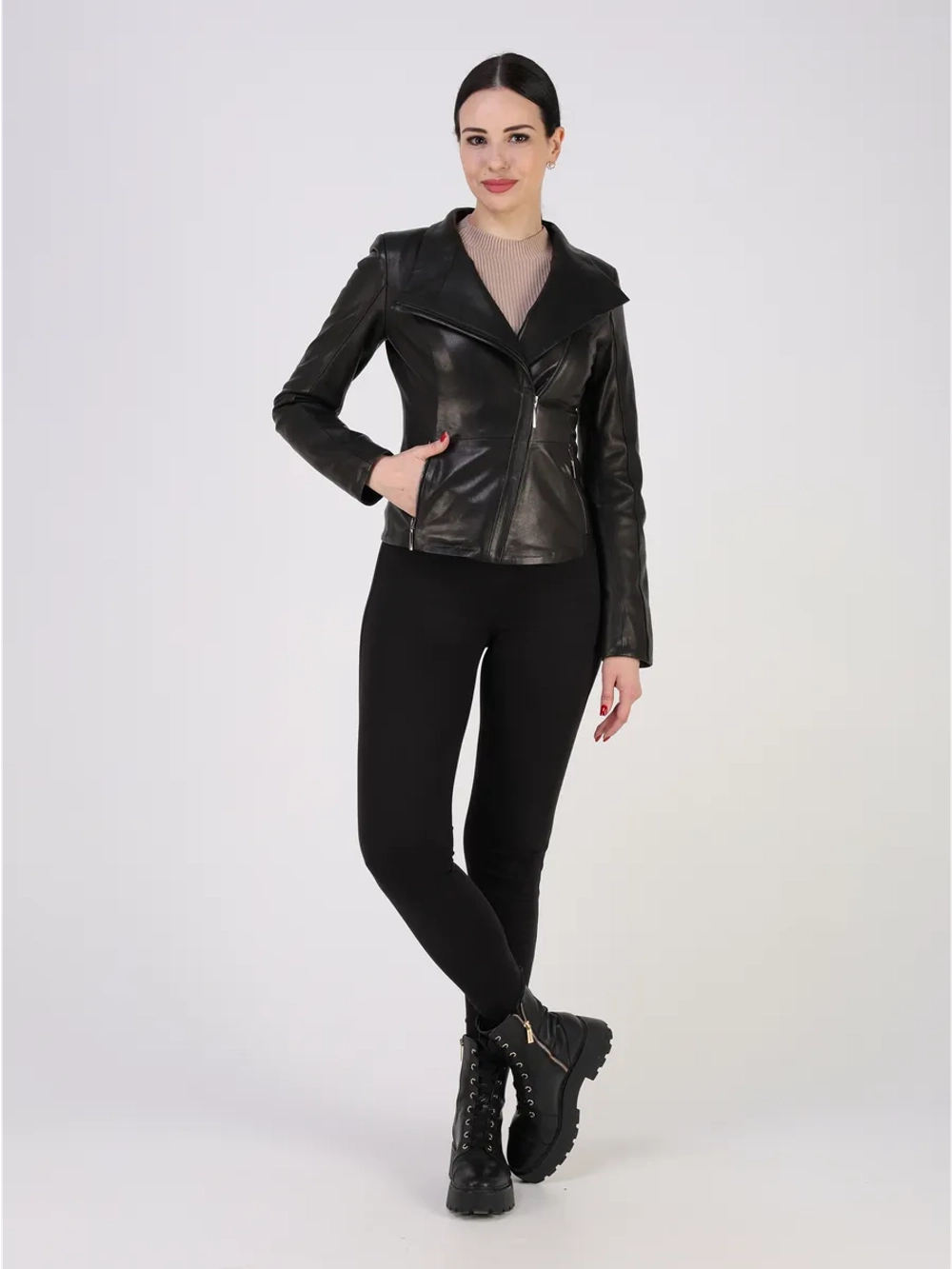 Кожаная куртка демисезонная косуха натуральная