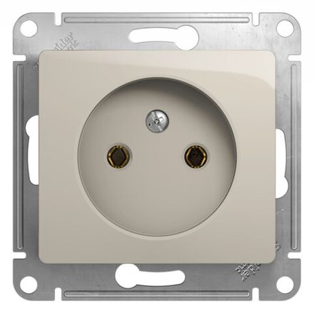 Розетка одноместная Systeme Electric Glossa Молоч б/з со шторками 16А