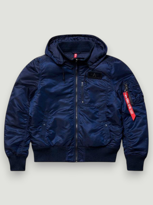 Куртка Бомбер - MA-1 Alpha Hooded Rib (т.синяя - r.blue)