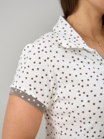 Блузка БЛ-115/экрю-горошеккофе