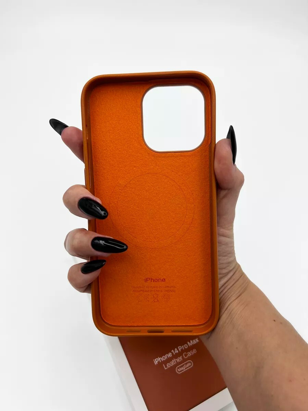 Кожаный чехол Leather Case iPhone 14 Pro Max, Saddle Brown Светло-Коричневый