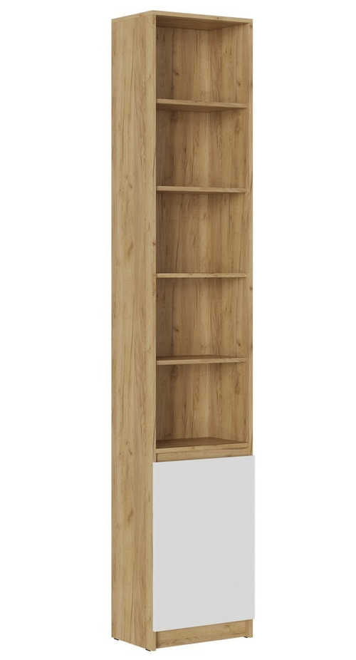 БОСТОН Стеллаж СЖ-001 МДФ (Комплект) Корпус - Дуб Крафт золотой  Фасад МДФ - глянцевая Белый