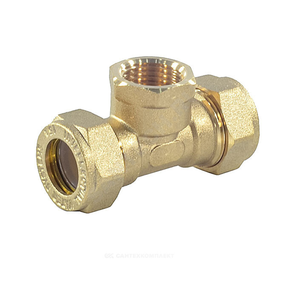 Тройник латунь 20Aх3/4"х20 обжим/ВР STAHLMANN STFL2003/420BEF
