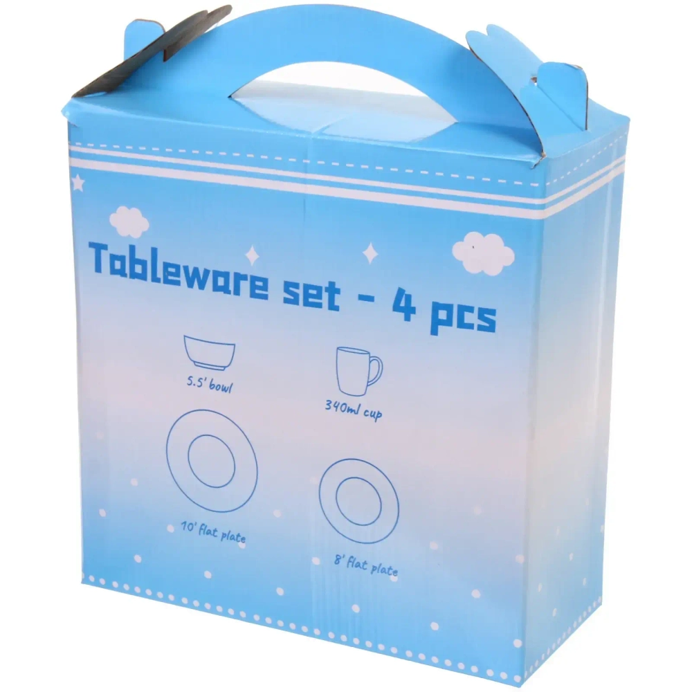 Набор посуды керамической «Дед Мороз с подарками» (кружка 330мл+салатник 13см+тарелка 20см+тарелка 25см)