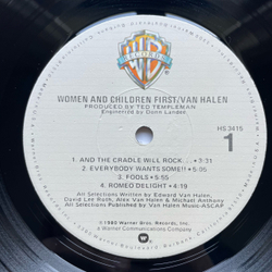Винтажная виниловая пластинка LP Van Halen Women And Children First (США 1980)