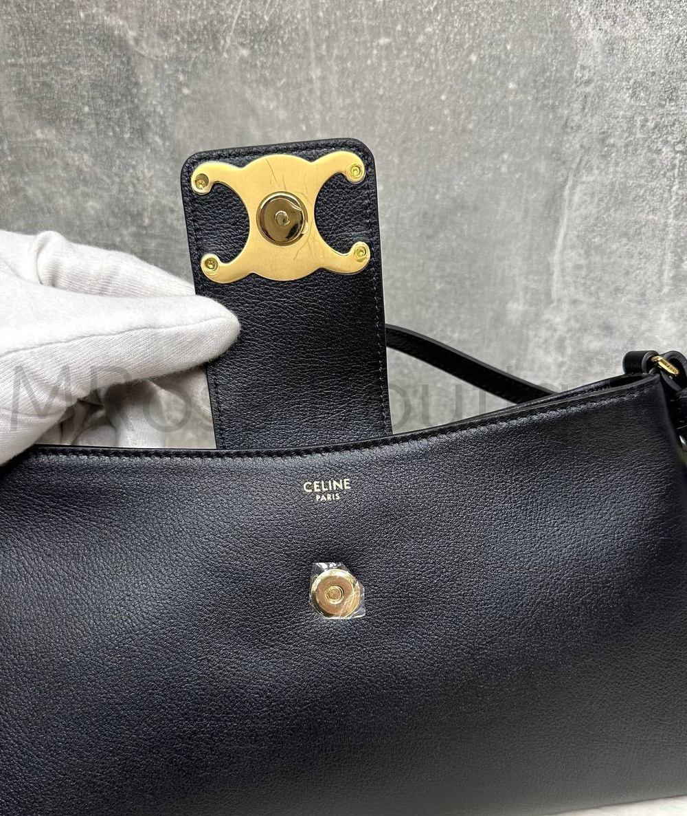Черная сумка Celine на цепочке