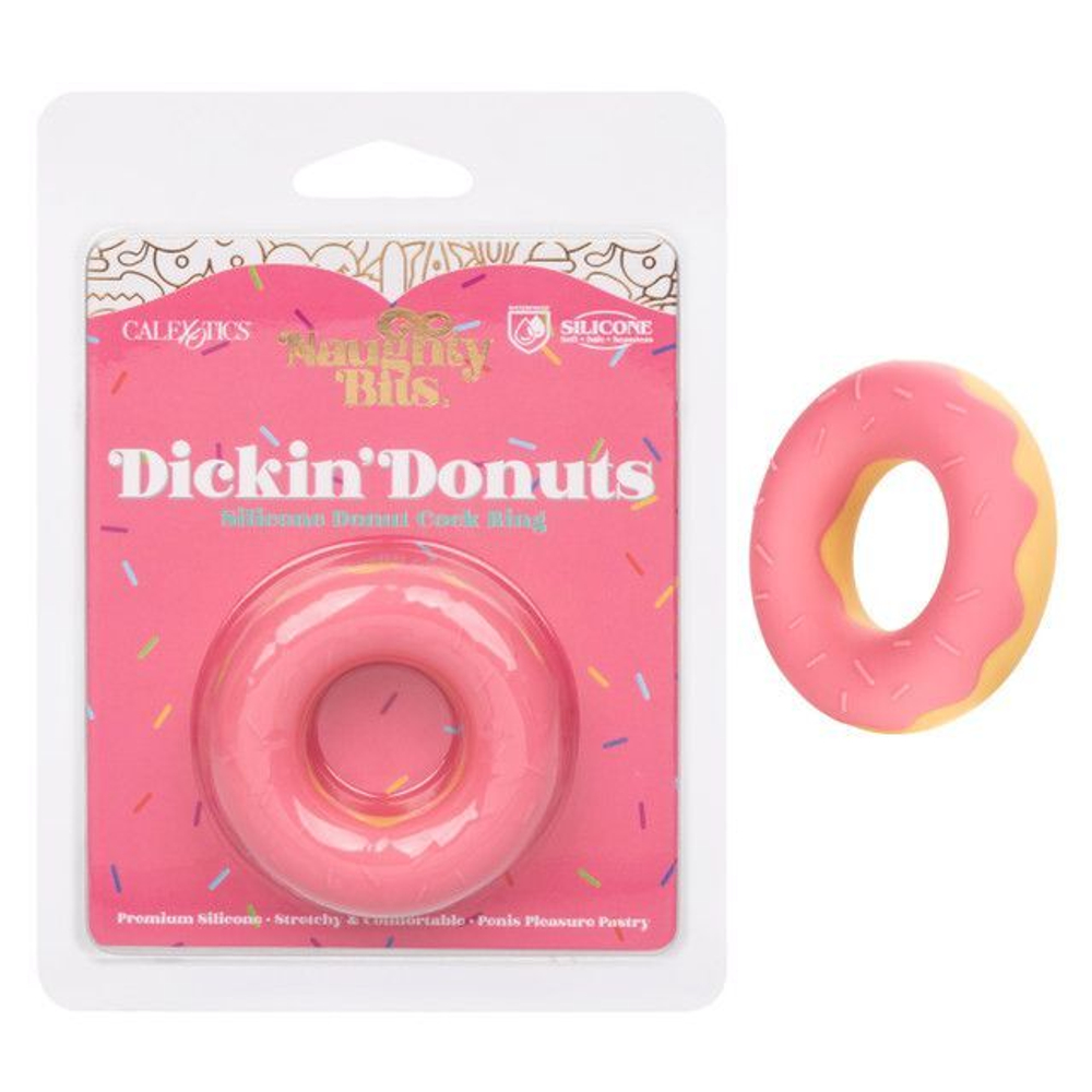 Эрекционное кольцо в форме пончика Dickin’ Donuts Silicone Donut Cock Ring (Цвет: розовый)
