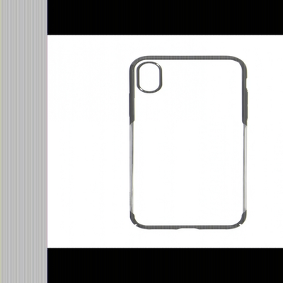 Чехол пластиковый прозрачный с цветной рамкой для iPhone XS Max, 013348 Синий