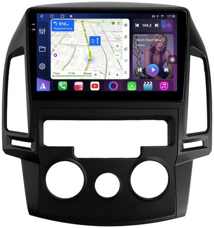 Магнитола для Hyundai i30 1 2007-2012 (кондиционер) - FarCar BM024M монитор 9.5" QLED на Android 14, TS10, 4+32Гб, CarPlay, 4G SIM-слот