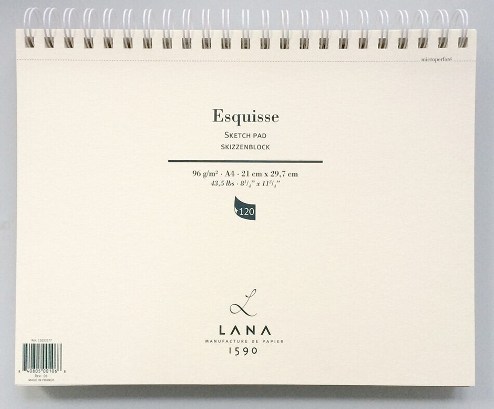 LANA Альбом для эскизов «Esquisse» на спирали, 96 г/м², А4, 120 л