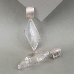Серьги Silk с ограненным Горным Хрусталем