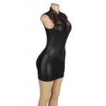 Кожаное платье с кружевом Ohyeah +стринги, XL-2XL