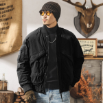 Бомбер мужской осень-зима,трикотажный воротник.Без капюшона.Наполнитель 90% белый утиный пух