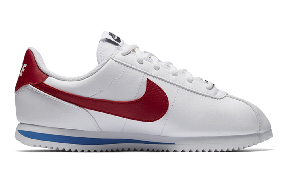 Nike Cortez Basic SL comfortable synthetic leather two-layer cowhide low-cut casual running shoes GS white red