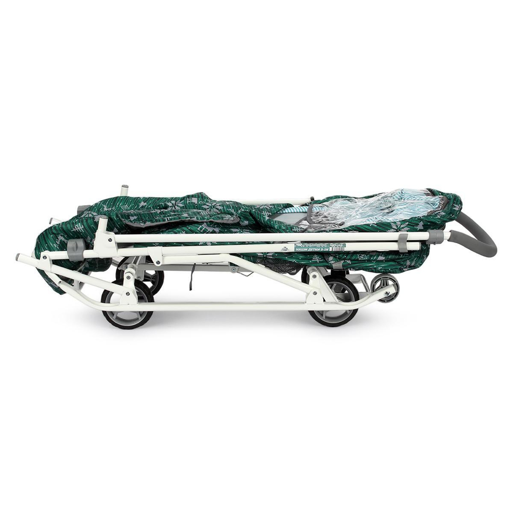 Санки-коляска "Наши Детки 3-1К" скандинавский зеленый