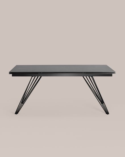 Стол обеденный Rock раскладной 180-280*90 керамика темная