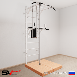 Шведская стенка Sv Sport 5464 (Турник рукоход/Брусья/Канат/Трапеция/Мат 1м)