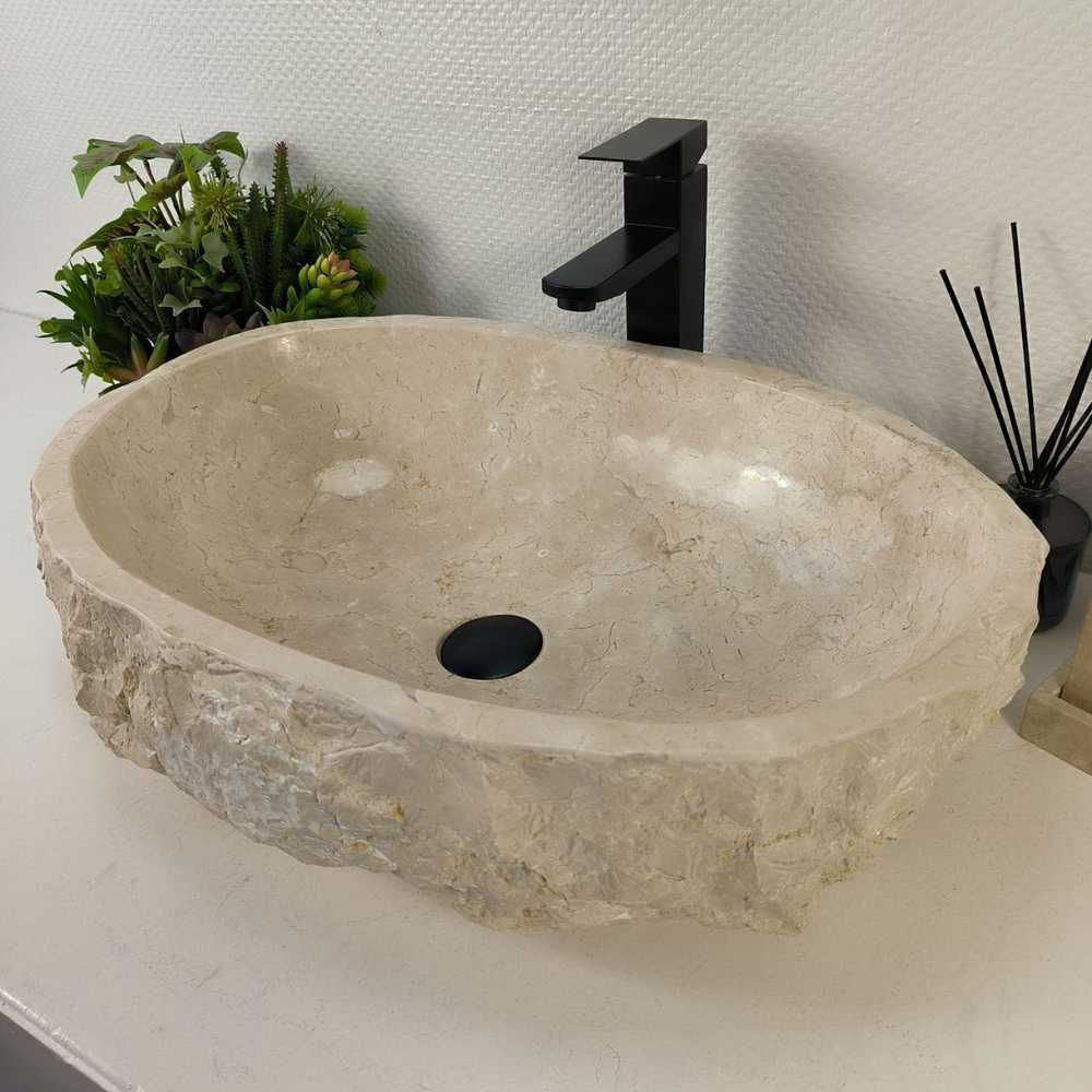 Каменная раковина из мрамора Erozy Cream EM-05553 (60*42*16) 0879 из натурального камня