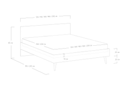 Кровать Ines (графит) (160x200)