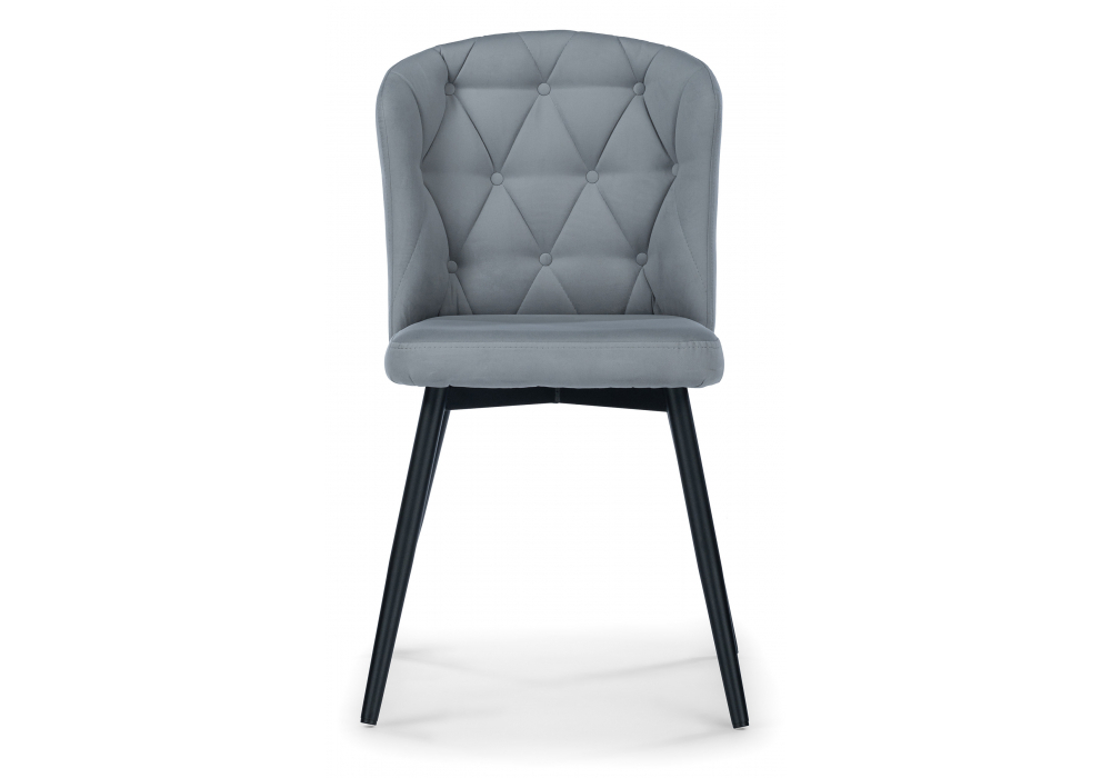 Стул на металлокаркасе Woodville Алиссум светло-серый, черный, ножки черные